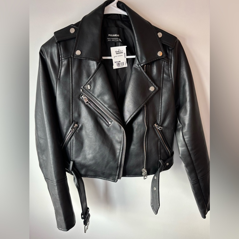 Pull&Bear Black Faux Leather Jacket